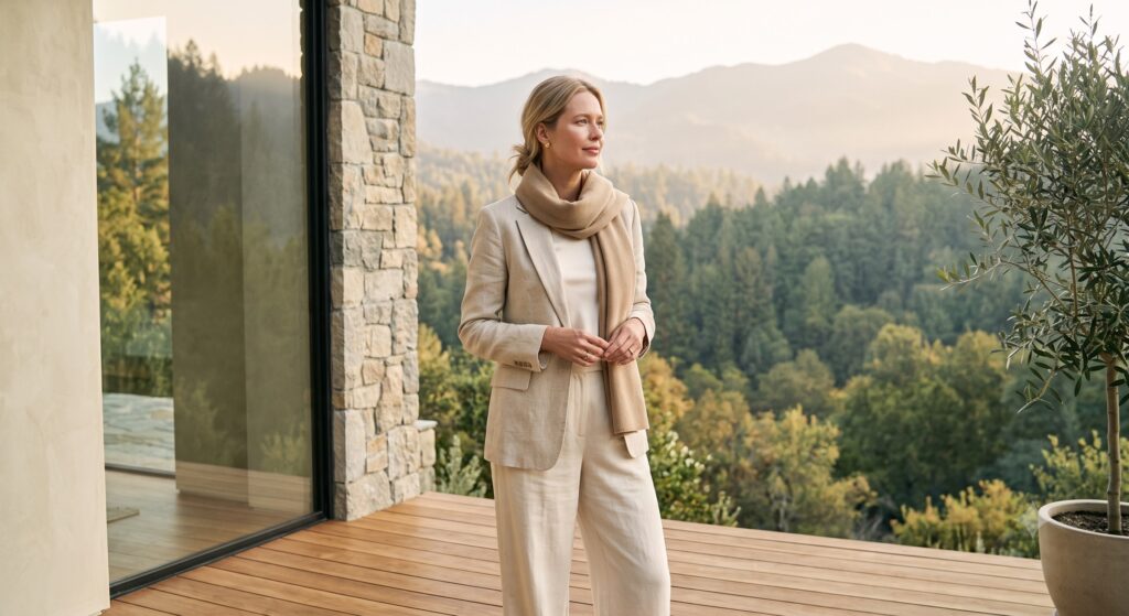 Graceful mature adult in a serene natural setting, representing healthy aging and metabolic vitality.
