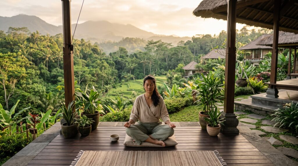 Parasympathetic activation through breathwork in a luxury wellness retreat environment.cloud