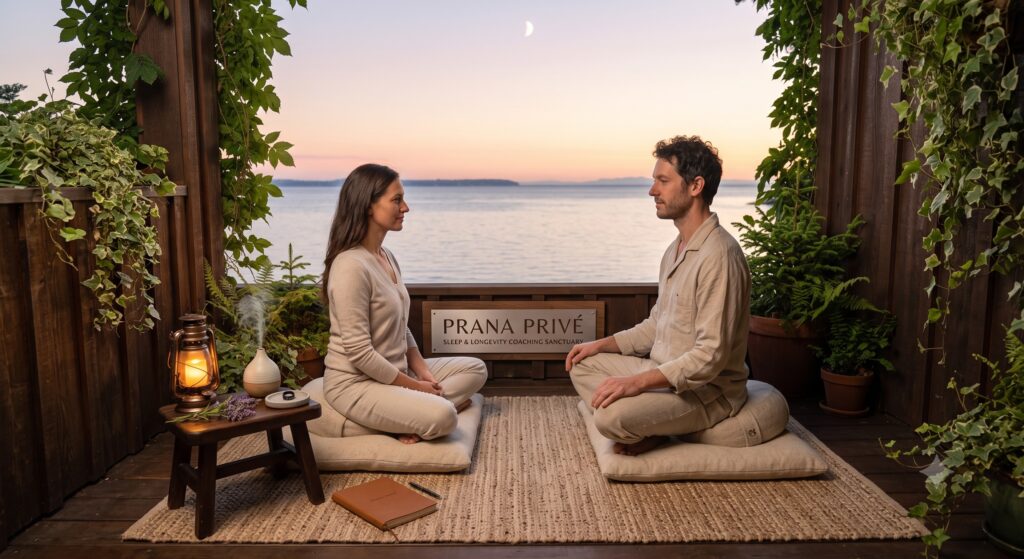 Prana Privé sleep and longevity coaching session in a tranquil setting