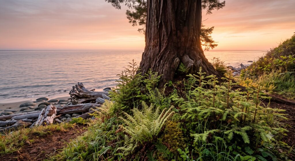 Peaceful sunrise representing longevity and biological renewal