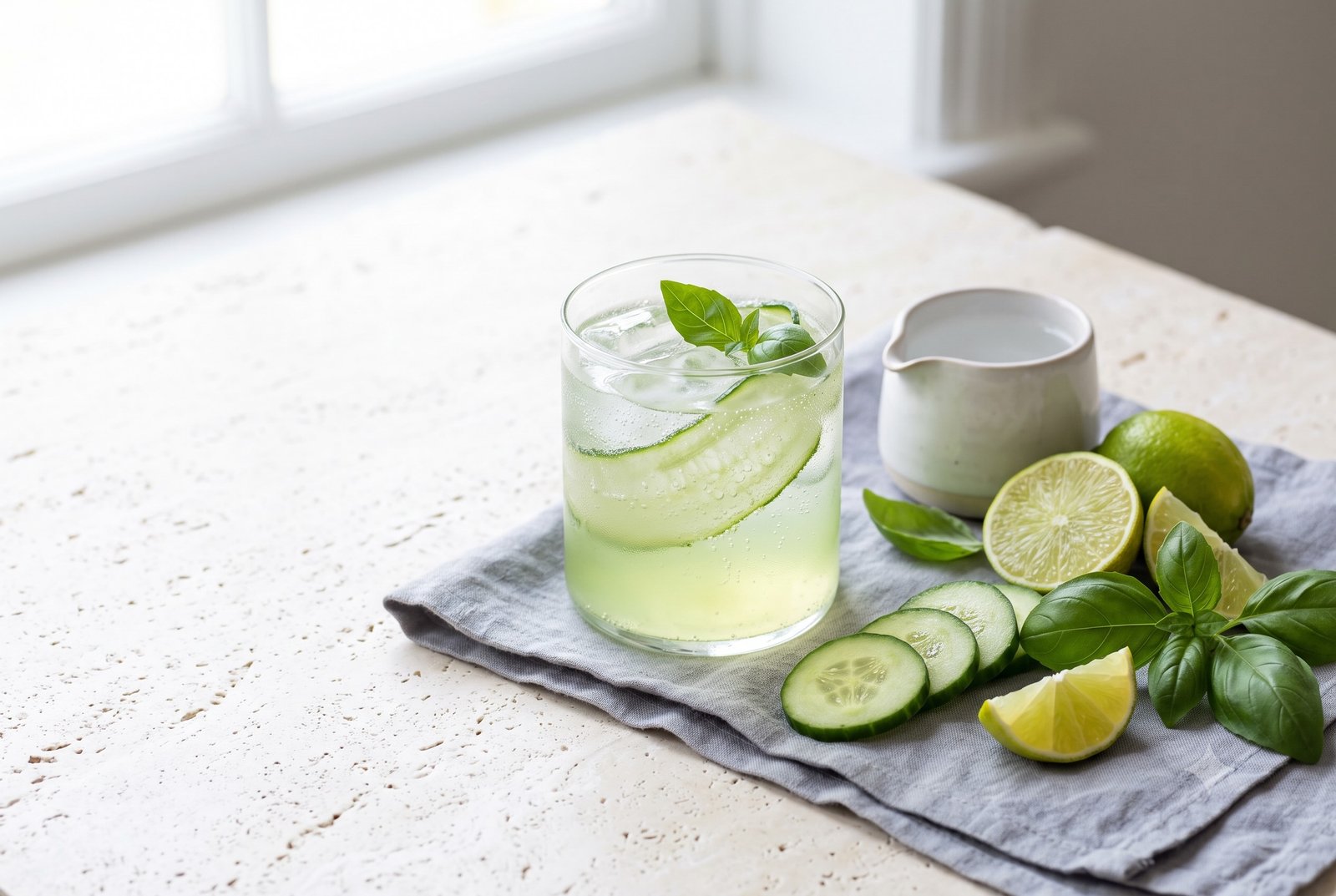 Cucumber Lime Basil Tonic