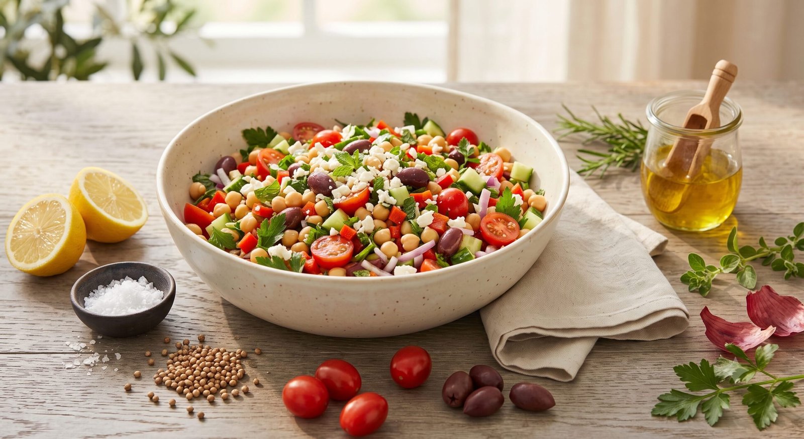 Mediterranean Chickpea Herb Salad