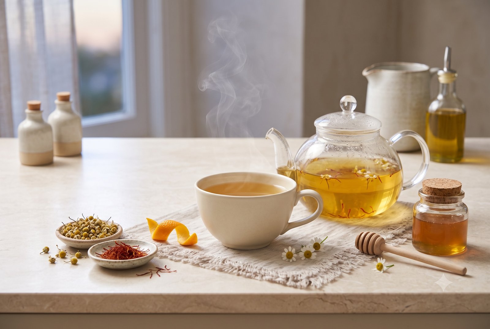 Saffron–Chamomile Evening Tea