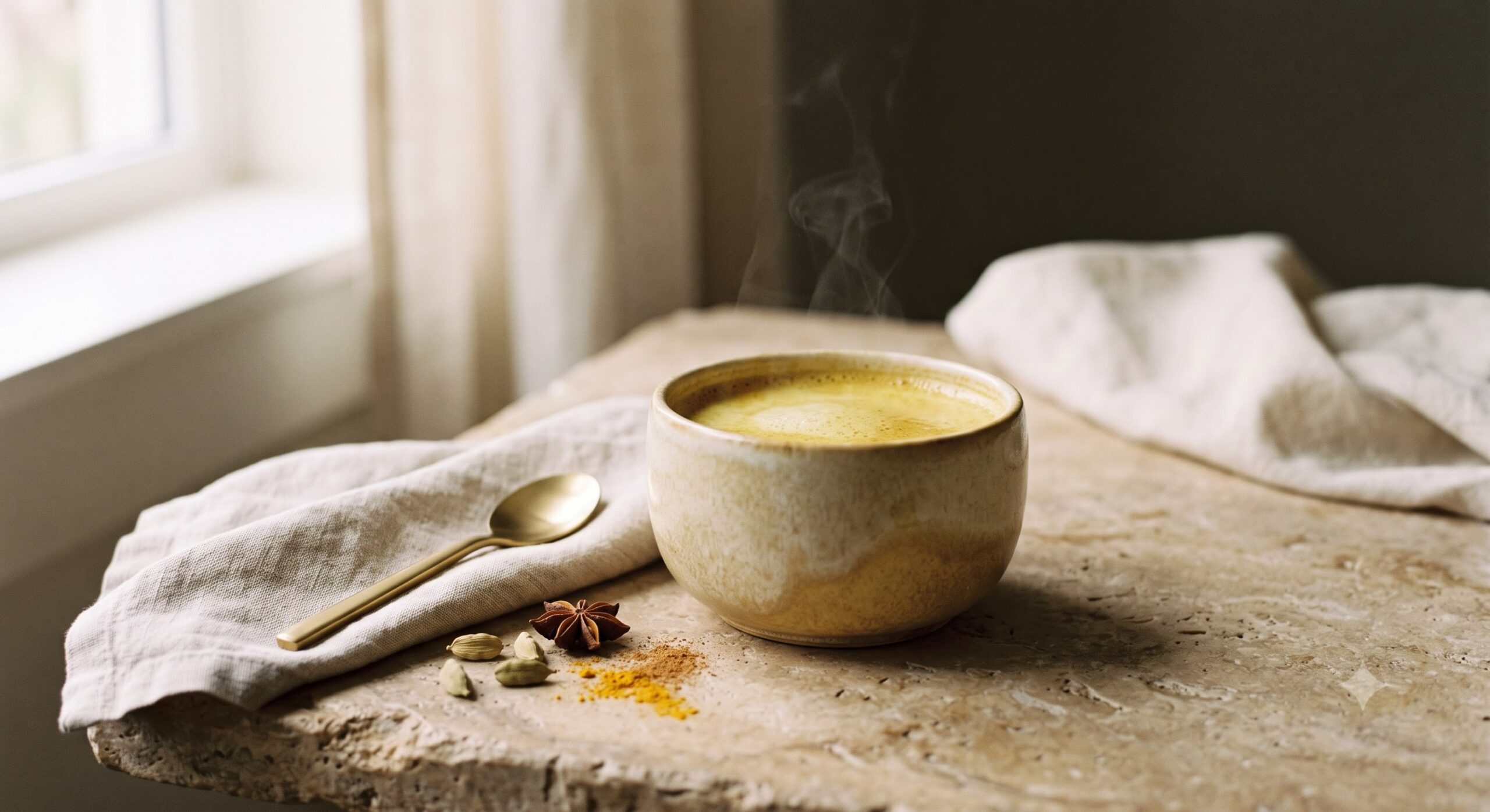 golden-longevity-elixir Golden Longevity Elixir in a ceramic cup, styled as a warm turmeric wellness drink with soft natural light and a minimalist luxury presentation.