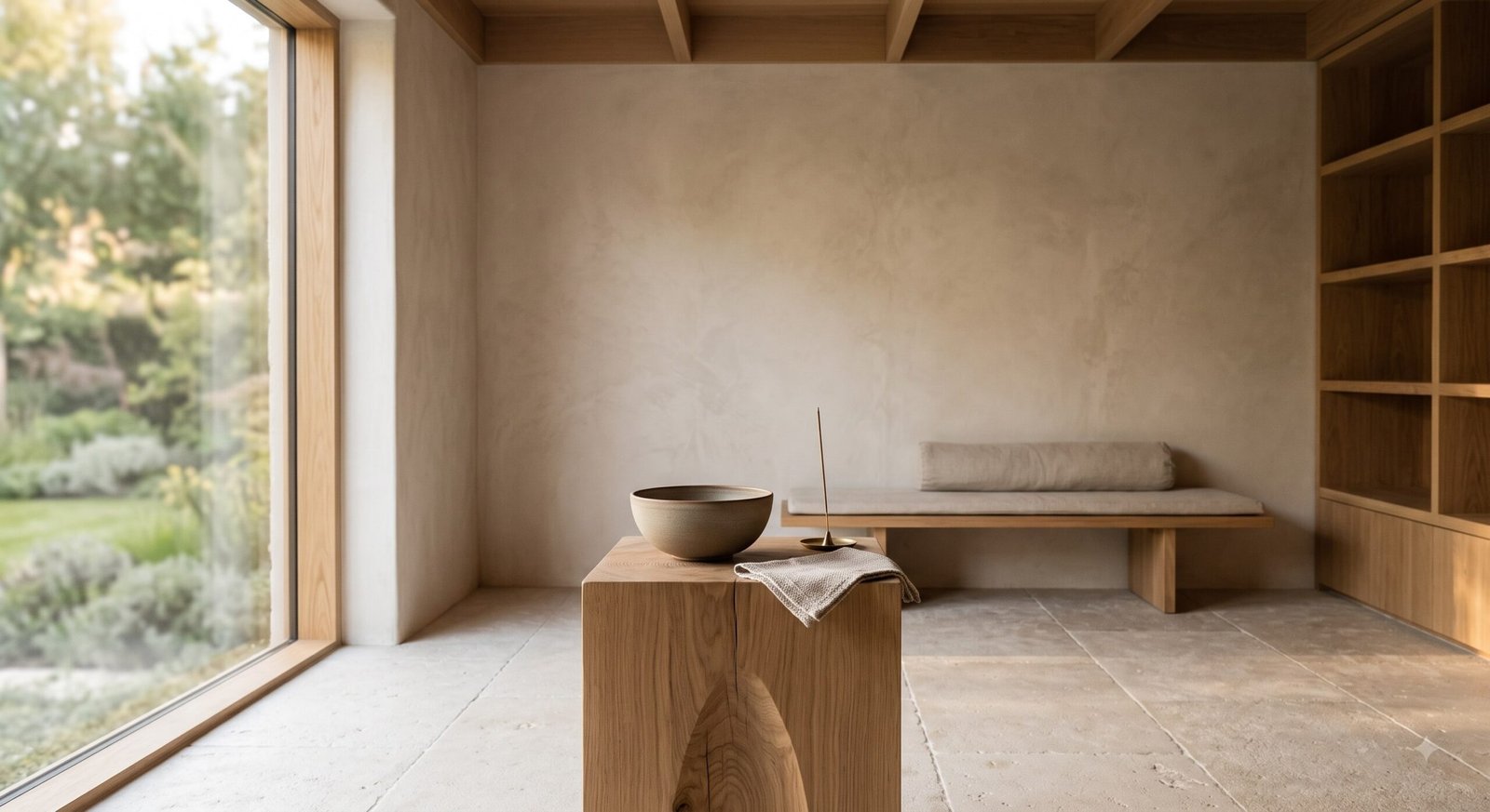 Quiet wellness sanctuary prepared for a private restorative ritual