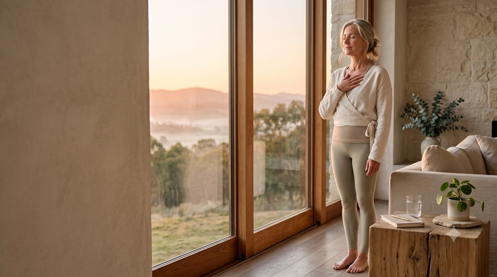 vitality-reset-fatigue-inconsistent-energy-featured-image Professional taking a calm morning pause as part of a vitality reset for fatigue and inconsistent energy.
